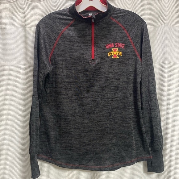 Colosseum Iowa State 1/4 zip SZ M space dye grey w thumbholes logo EUC Cyclones - Picture 1 of 6